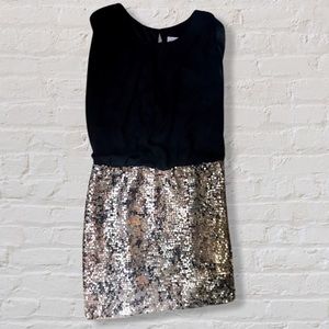 J. Taylor black and gold sequin dress. Size 4